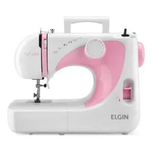 Máquina De Costura Elgin 14 Pontos Futura Jx2040 Branco Rosa Branco/rosa 127v