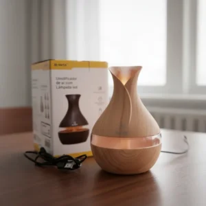 Umidificador Ar Ambiente Purificador Ultrassônico 300ml Led Marrom-claro 127/220v
