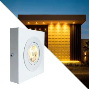 5x Spot Luminária Slim Sobrepor De Teto Beiral Fachada Em Alumínio Led 7w Branco Quente Externo E Interno Starlumen St3250 - Branco