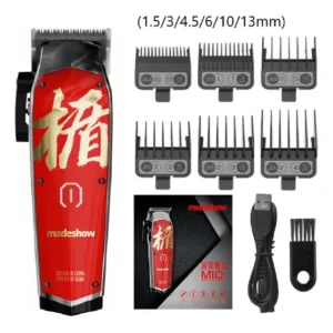 Máquina Cortar Cabelo Madeshow M10 Bivolt Vermelha