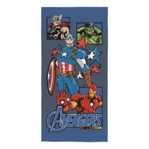 Toalha de Banho Infantil Lepper Avengers Aveludada 70x140cm