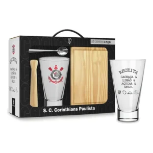 Copo Vidro Corinthians Caipirinha 400ml BrasFoot