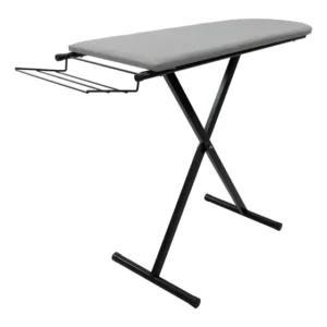 Mesa Tabua Passar Roupa Extra Forte Com Suporte Porta Ferro Cor Preto Liso