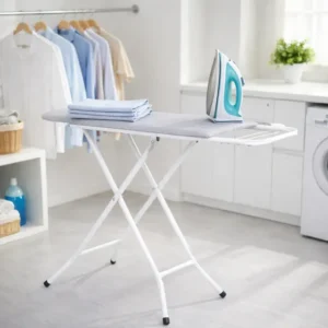 Tabua De Passar Roupa Passadeira Com Porta Ferro Reforçada Branco 4 Pés