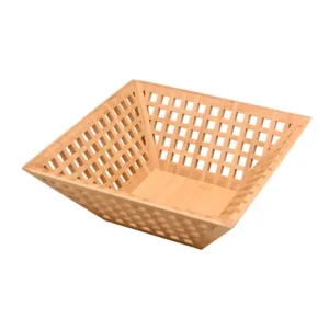 Fruteira Vazada De Bambu Decorativa Organização 28cm Oikos
