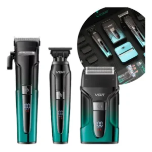 Combo Máquina De Corte Acabamento E Shaver Vgr V-694 Bivolt Verde 127/220v