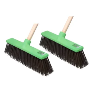 Kit 2 Vassourão Gari Limpeza 40cm - Com Cabo Reforçado 1,4m