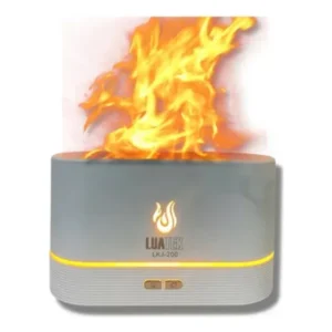 Umidificador Difusor Simula Chamas Fogo Cor Branco