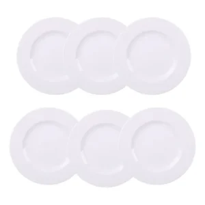 Prato Tramontina Porcelana Nobre 6 Peças 27 Cm - Exclusivo Branco Lisa