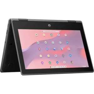 Laptop HP Fortis X360 11.6 Táctil Intel Celeron N5100 8gb Ram 64gb Emmc Chrome Os Wi-fi 6 Bluetooth 5.2 Webcam Hd 720p Conversível 2 Em 1 Tela Antirreflejo Wled Uwva Negra Liviana Escolar