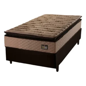 Cama Box Solteiro Colchão Espuma D33 Pillow Top Van Gogh 88x188x67cm Marrom Hellen