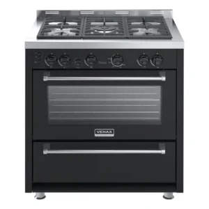 Fogão Venax Temis 5 Bocas A Gas Mesa De Inox Preto