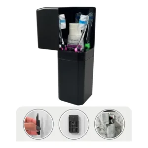 Porta Escova Pasta Creme Dental Com Tampa De Parede Ou Pia