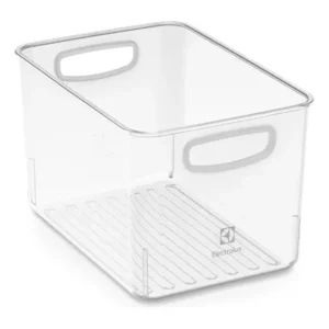 Caixa Organizadora Experience Modular Slim 3,3L Electrolux Com Alças Revestidas Bpa Free Plástico Transparente Multiuso Para Cozinha Lavanderia Despensa Escritório Organização Doméstica