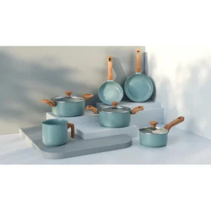 Conjunto De 6 Panelas Indução Pratic Cook Green Mimo Style Verde