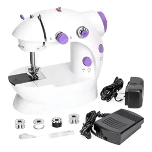 Máquina Mini De Costura Portátil Elétrica Bivolt 110v 220v Branco 127/220v