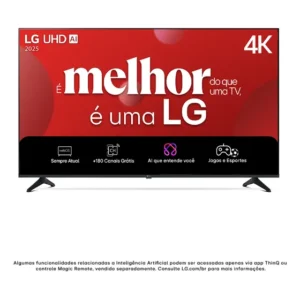 Smart TV 4K 43" LG UHD 43UA75 Processador α7 AI Ger8 4K Super Upscaling Google Cast Alexa Integrado Controle Remoto Padrão WebOS 25
