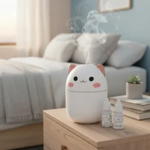 Kit Umidificador Gatinho Feliz + 2 Essências Hidrossolúvel