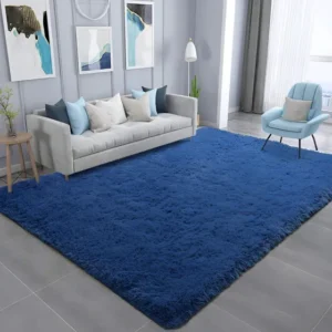 Tapete 2,00x1,50 Felpudo Sala E Quarto Diversas Cores Macio Cor Azul