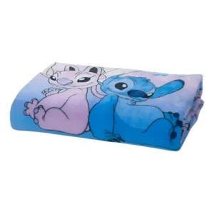 Manta Cobertor Solteiro 100% Original Disney Personagens Stitch & Angel Toque Macio Pelúcia Flannel 180g Infantil Tamanho 1,50 M X 2,20 M - Andreza Enxovais