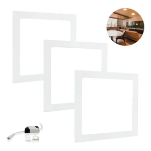 Kit 3 Painel Plafon Led Embutir 25w Quadrado Slim Quente Cor Branco Quente