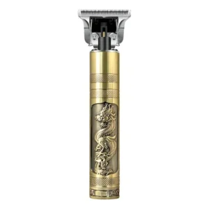 Máquina Sem Fio Daling T9 Cortar Cabelo e Barbear Trimmer Dourado