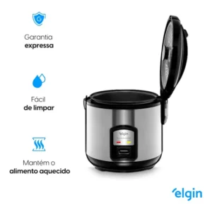 Panela De Arroz Elétrica Gran Rizzo 700w Elgin 10 Xíc 220v Preto 220v