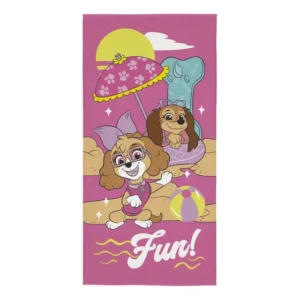 Toalha Infantil Rosa Patrulha Canina Lepper 70x140cm Piscina Praia