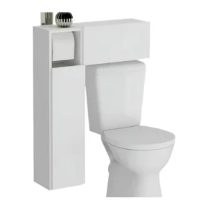 Armário de Banheiro para vaso sanitário c/ suporte para papel higiênico e 2 Portas Multimóveis Bco