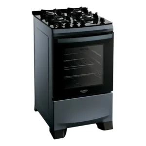 Fogão 4 Bocas A Gás Dako Supreme Timer Glass Com Mesa De Vidro E Forno 60l Titanium