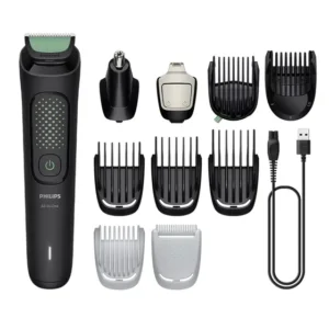 Aparador multifuncional Philips série 3000 10 em 1 para rosto, cabeça e corpo, uso seco e úmido, lâminas autoafiáveis, tecnologia Beardsense, Mg3941/15
