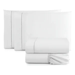 Lençol King Size 4 Peças 200 Fios 100%algodão Fronha 90 X 50 Cor Branco