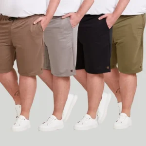 Kit 4 Bermuda Masculina Plus Size Shorts Moletinho