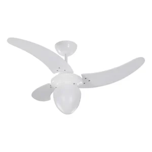 Ventilador de Teto Tron Búzios Max 3 Pás Branco com Lustre e Exaustor