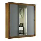 Guarda Roupa Casal Mônaco Madesa 3 Portas Correr Espelho Pb Cor Preto/Branco 1093D81E - Imagem 13