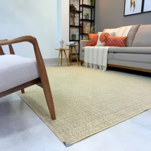 Tapete Sisal Decorativo 3,00x2,50m Bege Para Sala e Quarto