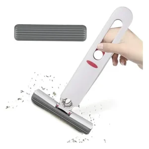 Rodo Mini Mop Magico Limpa E Seca Rodinho De Pia Cozinha Cor Branco Vidros Limpeza Dobrável Portátil Ajustável Absorve Espreme Sujeira Vidro