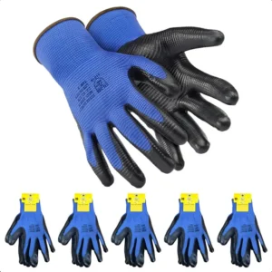 Kit 5 Par Luva Multi Tato Nitrílica Mecânico Óleo Graxa Epi