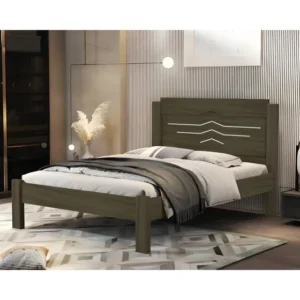 Cama De Casal Sofia - Castanho E Branco Cor Castanho/branco