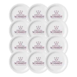 Jogo Pratos Para Buffet C/12 Porcelana Schmidt 26cm Restaurante/Hotel Linha Protel