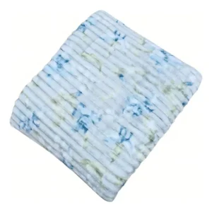 Cobertor Manta Canelado Soft Antialérgico 2,00mx1,80m Floral Cor Flor Azul
