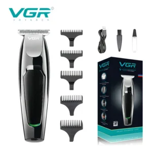 Aparador De Corte Cabelo E Barba Hair Trimmer Vgr V-030 Profissional Cor Prateado/Preto