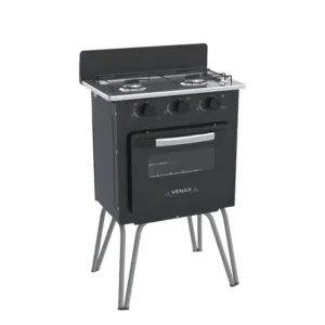 Fogão De Chão Venax Gemini Gás 2 Queimadores C/ Forno Cor Preto 110V/220V