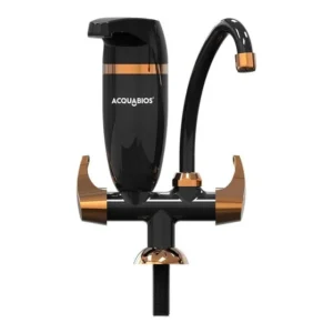 Torneira Acquabios Filtro Bancada 1/4 Volta Premium Preto E Dourado