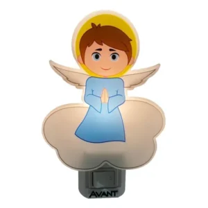 Luz Noturna Led Abajur Tomada Foguete 1w Amarela Avant Cúpula Joaninha Estrutura Anjo