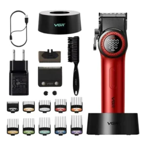 Máquina de cortar barbeiro profissional Vgr V-001 9000 Rpm, cor vermelha