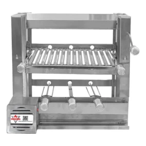 Brasa Grill Grelha Elevatoria 50cm Com Painel Gira 3 Espetos