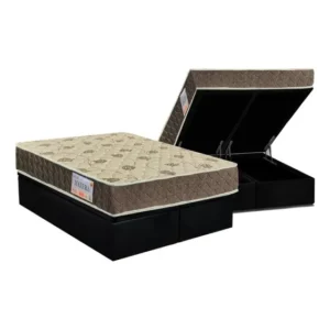 Cama Box Baú King: Colchão Ortopédico Orthoflex D33 / Ep Ma Ciano