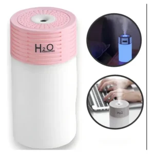 Umidificador B-Max Portátil Rosa 300ml USB Difusor Aromas LED