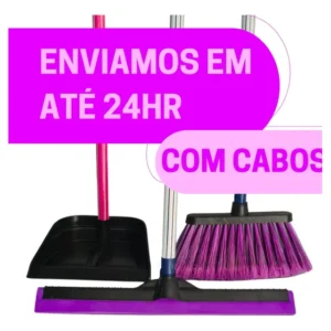 Vassoura Rodo Pá Kit Completo Limpeza Prática E Eficiente